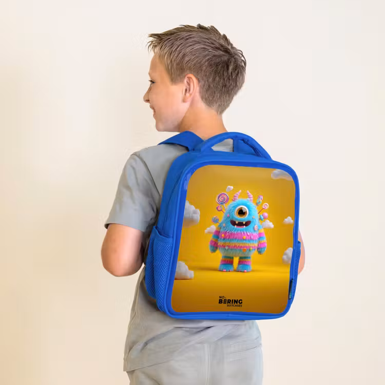 Sac à dos enfant - Bleu - Bonbons - Monstre - Arc-en-ciel — 2