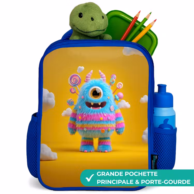 Sac à dos enfant - Bleu - Bonbons - Monstre - Arc-en-ciel — 5