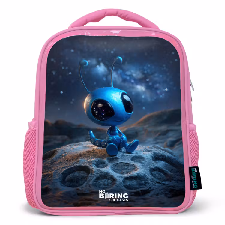Sac à dos enfant - Rose - Blauw buitenaards wezentje onder sterrenhemel — 1