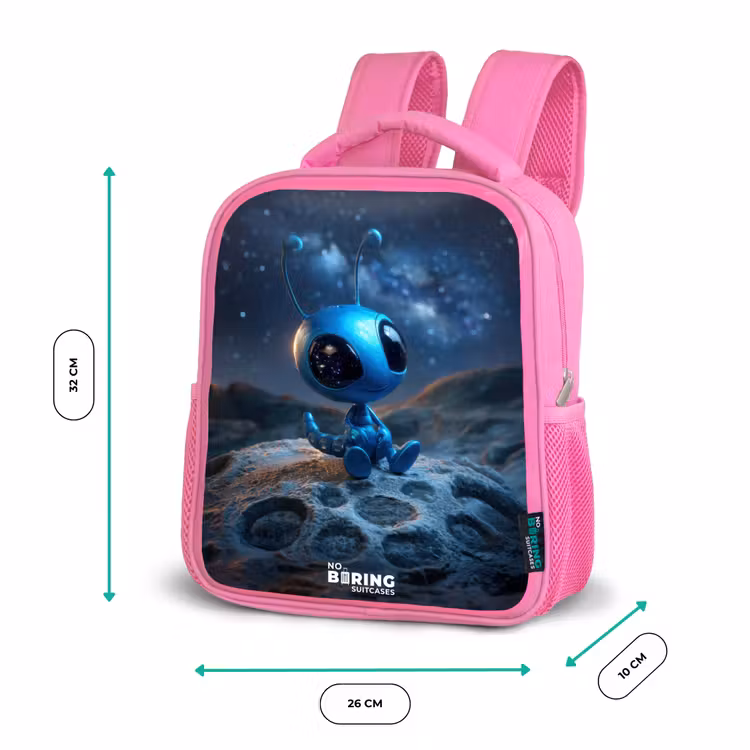 Sac à dos enfant - Rose - Blauw buitenaards wezentje onder sterrenhemel — 3