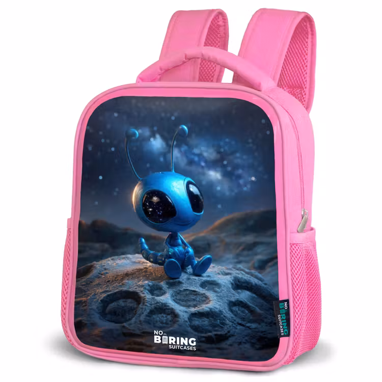 Sac à dos enfant - Rose - Blauw buitenaards wezentje onder sterrenhemel — 4
