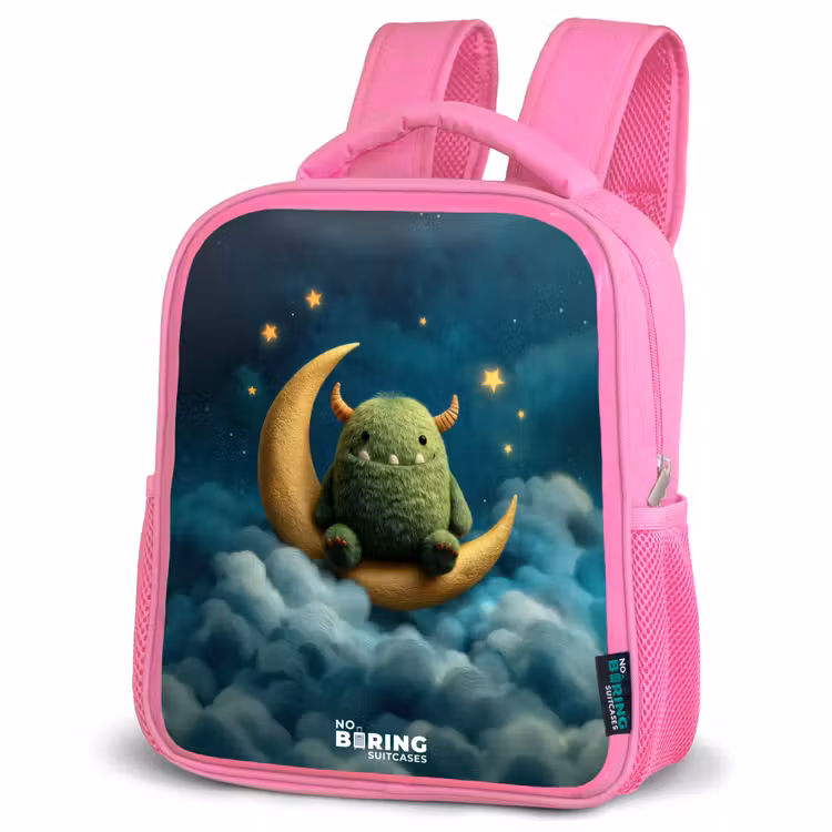 Sac à dos enfant - Rose - Groen monster op maansikkel — 4