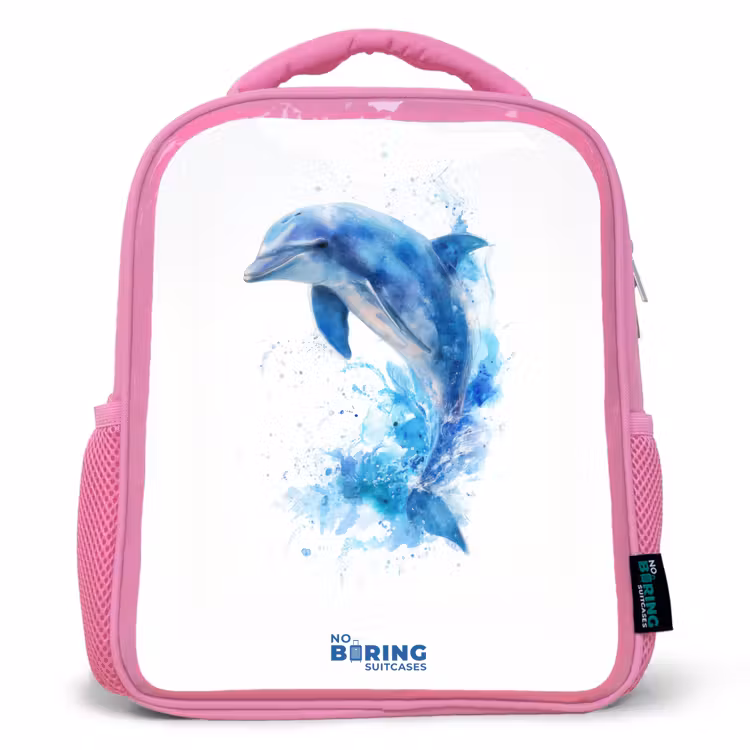 Sac à dos enfant - Rose - Springende blauwe dolfijn — 1