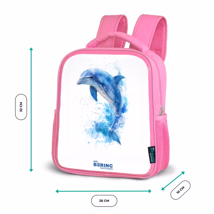 Sac à dos enfant - Rose - Springende blauwe dolfijn — 3