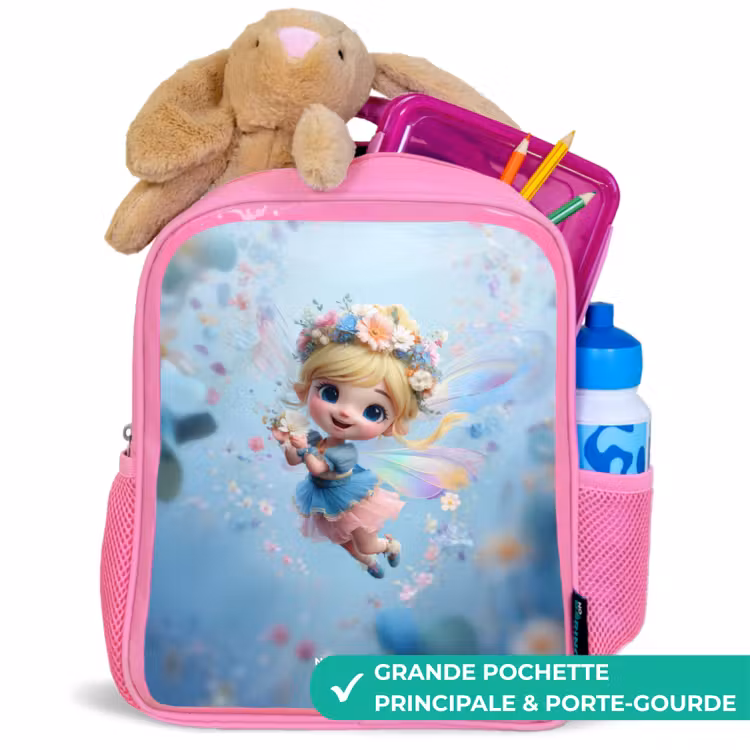 Sac à dos enfant - Rose - Vlinderfee in Bloemenlucht — 2