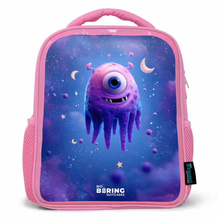Sac à dos enfant - Rose - Vrolijk paarsoog in de ruimte — 1