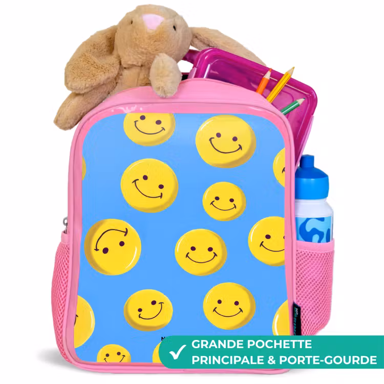 Sac à dos enfant - Rose - Vrolijke smileyregen — 2