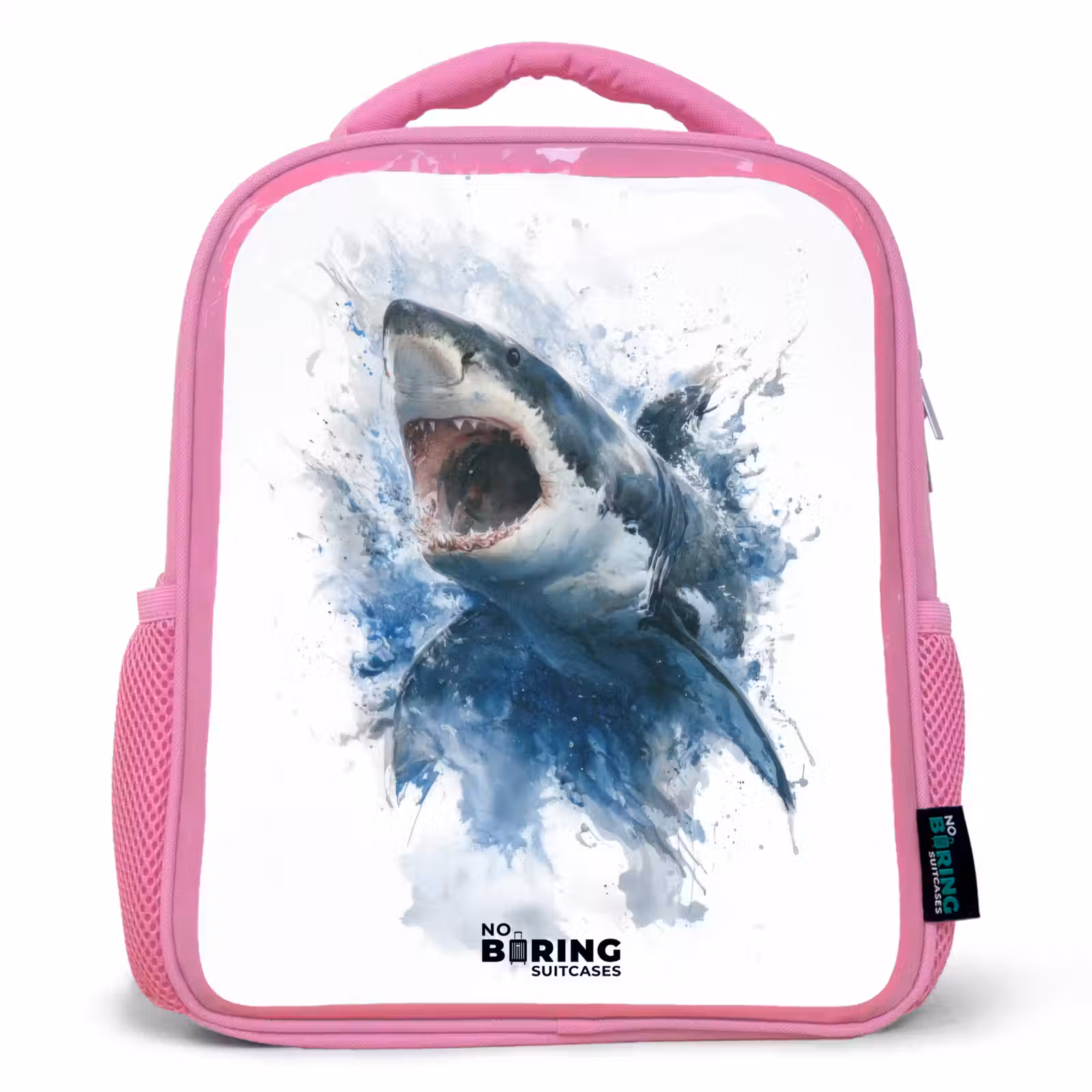 Sac à dos enfant - Rose - Aanvallende haai in waterverf — 1