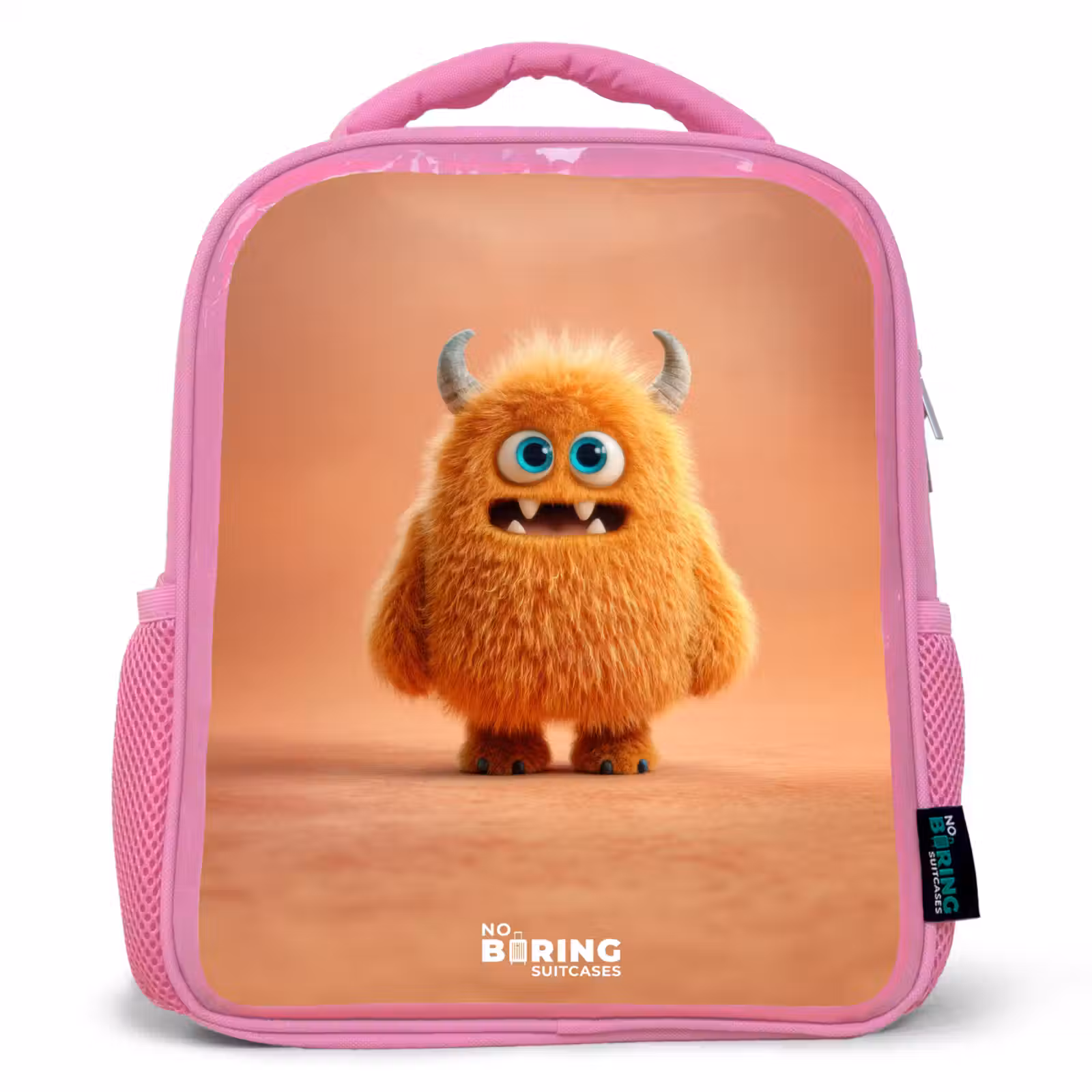 Sac à dos enfant - Rose - Oranje Pluizig Monster met Hoorns — 1