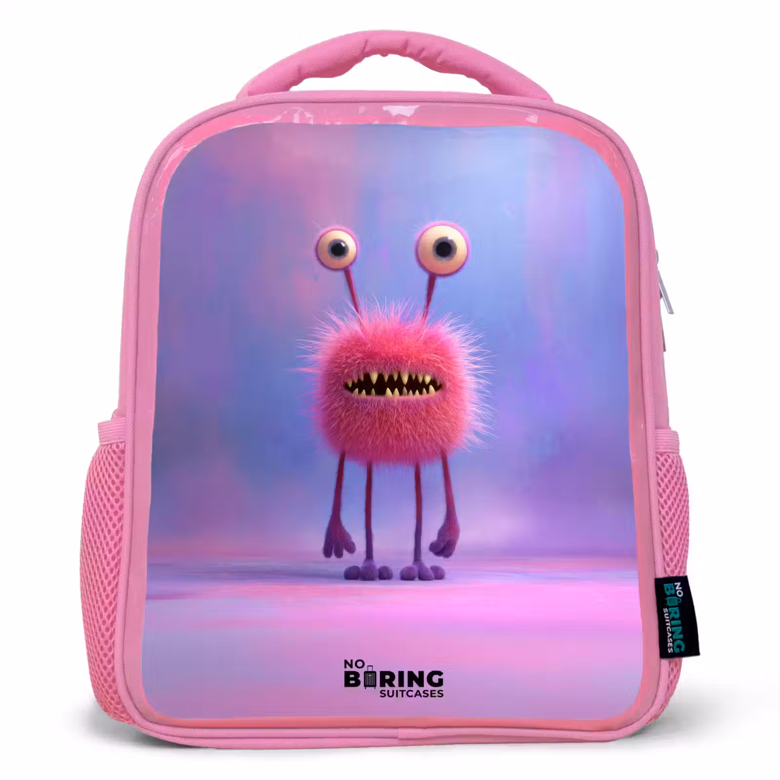 Sac à dos enfant - Rose - Roze harig monster met grote ogen — 1