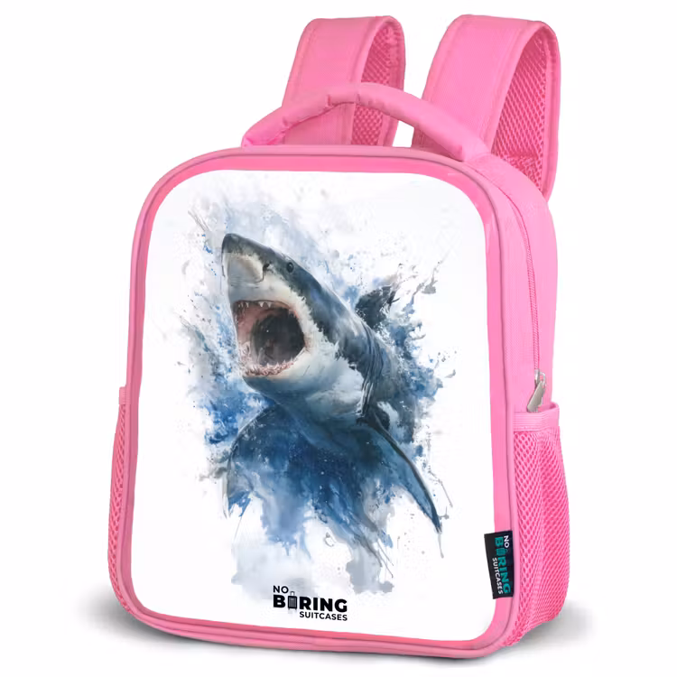 Sac à dos enfant - Rose - Aanvallende haai in waterverf — 4