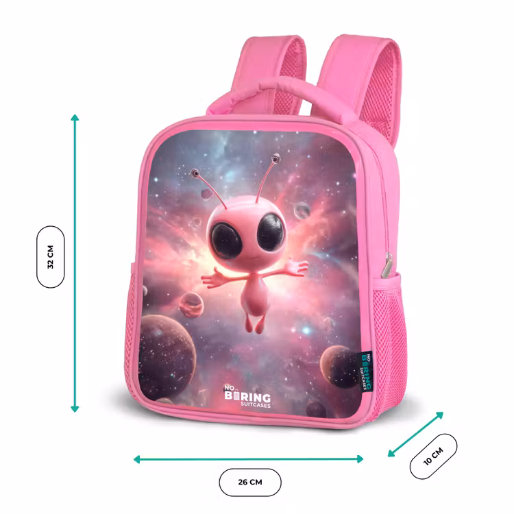 Sac à dos enfant - Rose - Roze Alien in Sterrennevel — 3