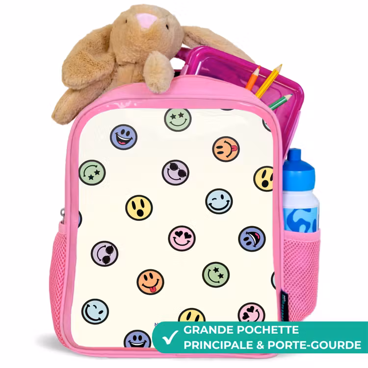 Sac à dos enfant - Rose - Speelse smiley-mix — 2