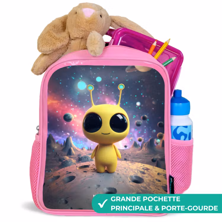 Sac à dos enfant - Rose - Vrolijk buitenaards wezentje — 2