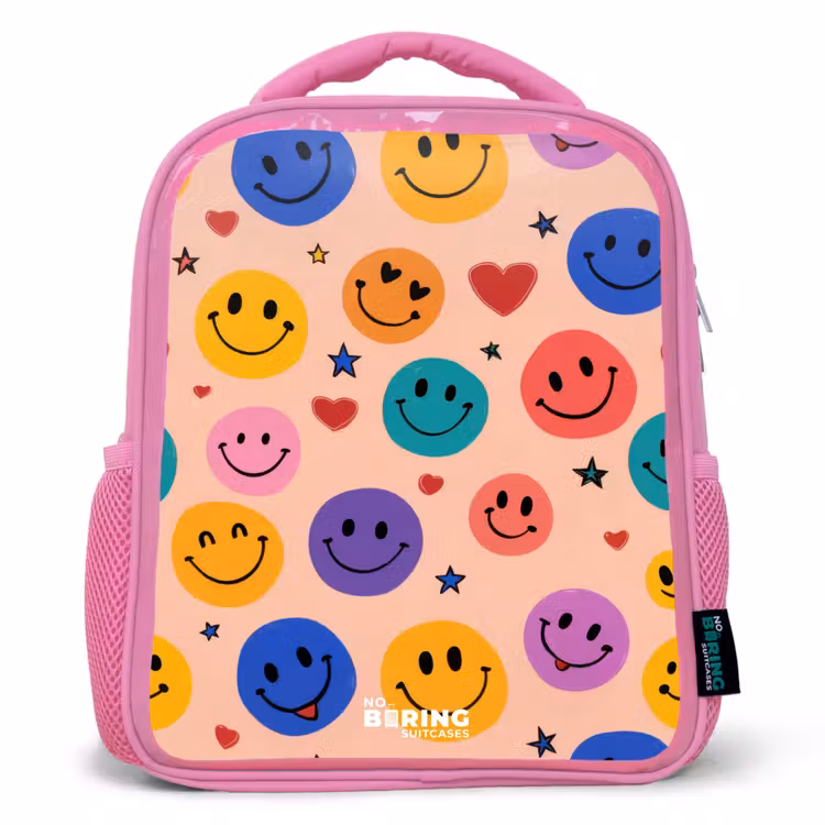 Sac à dos enfant - Rose - Vrolijk Smiley-patroon — 1