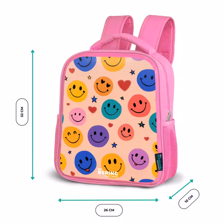 Sac à dos enfant - Rose - Vrolijk Smiley-patroon — 3