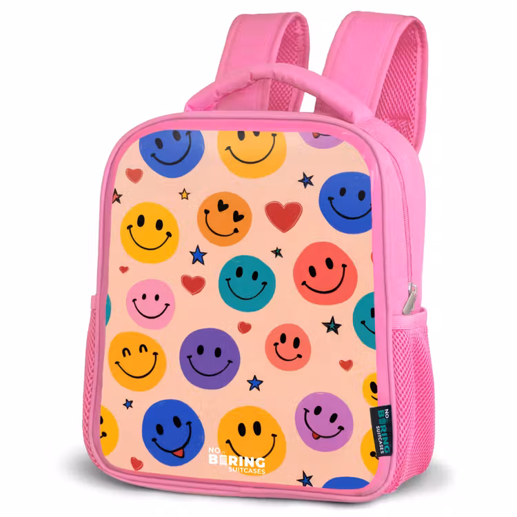 Sac à dos enfant - Rose - Vrolijk Smiley-patroon — 4