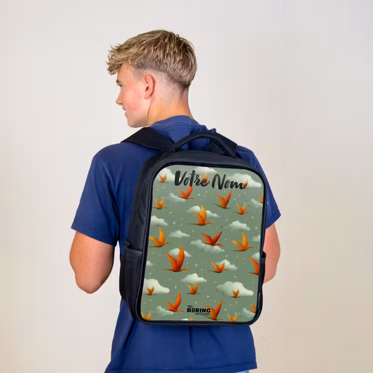 Sac à dos enfant avec votre nom - Noir - Motif - Dino - Ptérosaures — 5