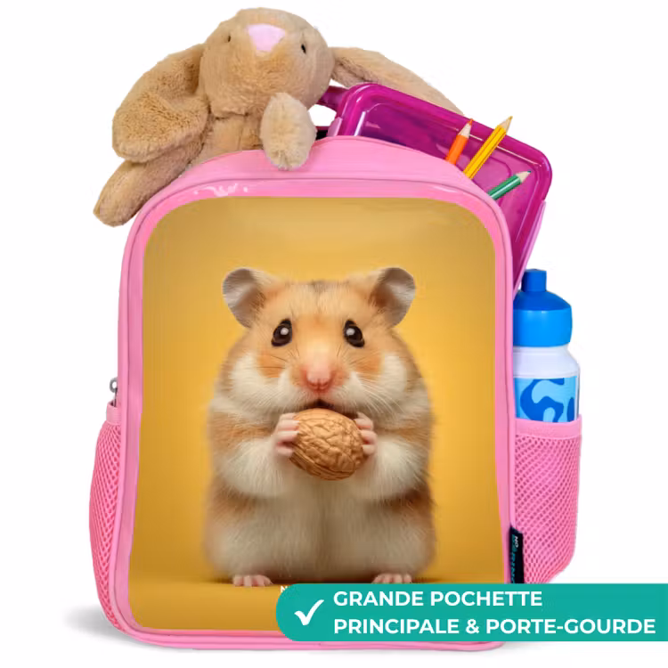 Sac à dos enfant - Rose - Hamster - Walnoot - Dier — 2