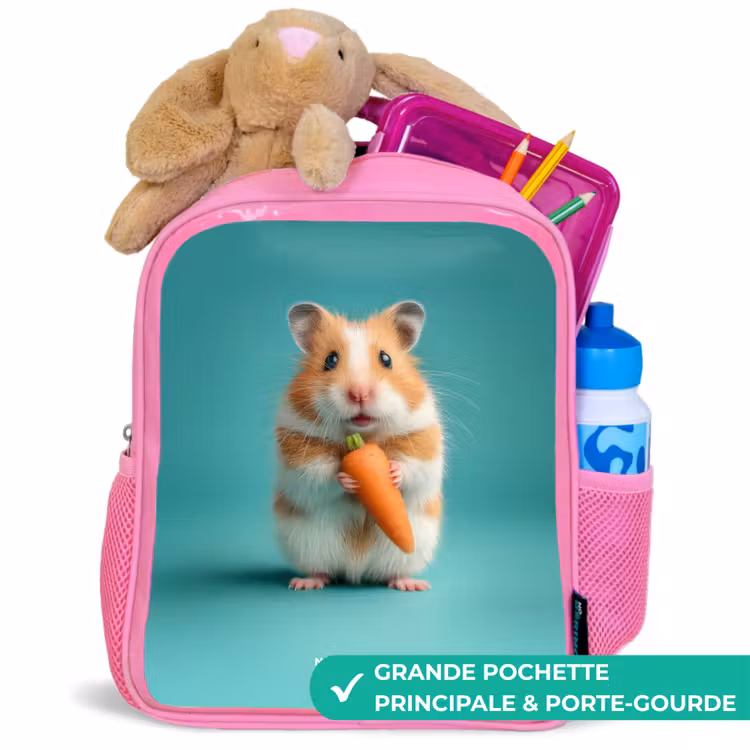 Sac à dos enfant - Rose - Hamster - Wortel - Dier — 2