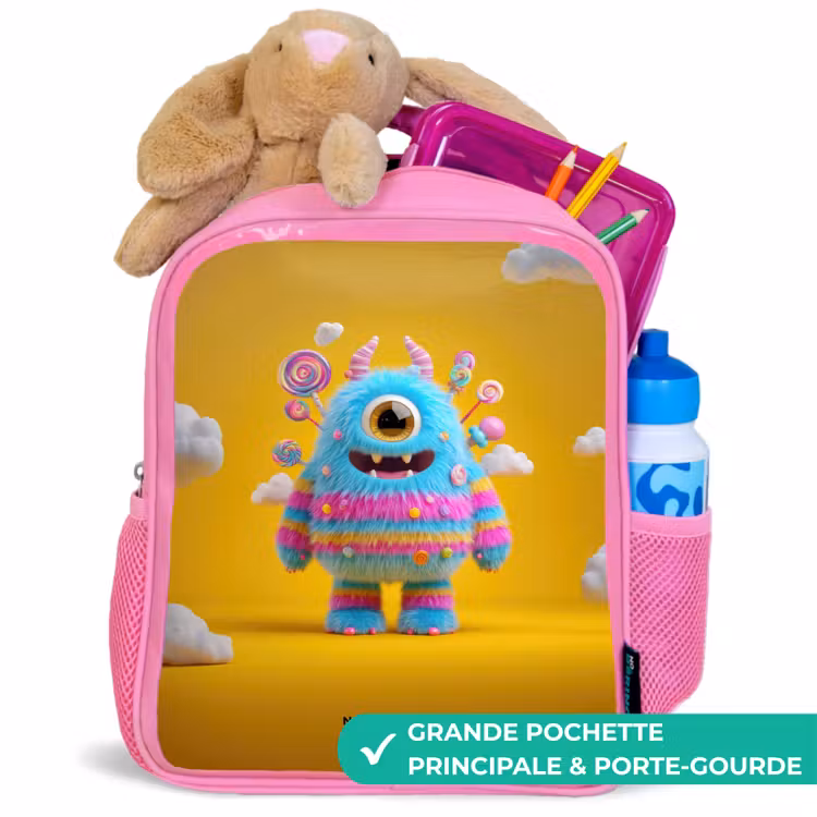 Sac à dos enfant - Rose - Snoep - Monster - Regenboog — 2