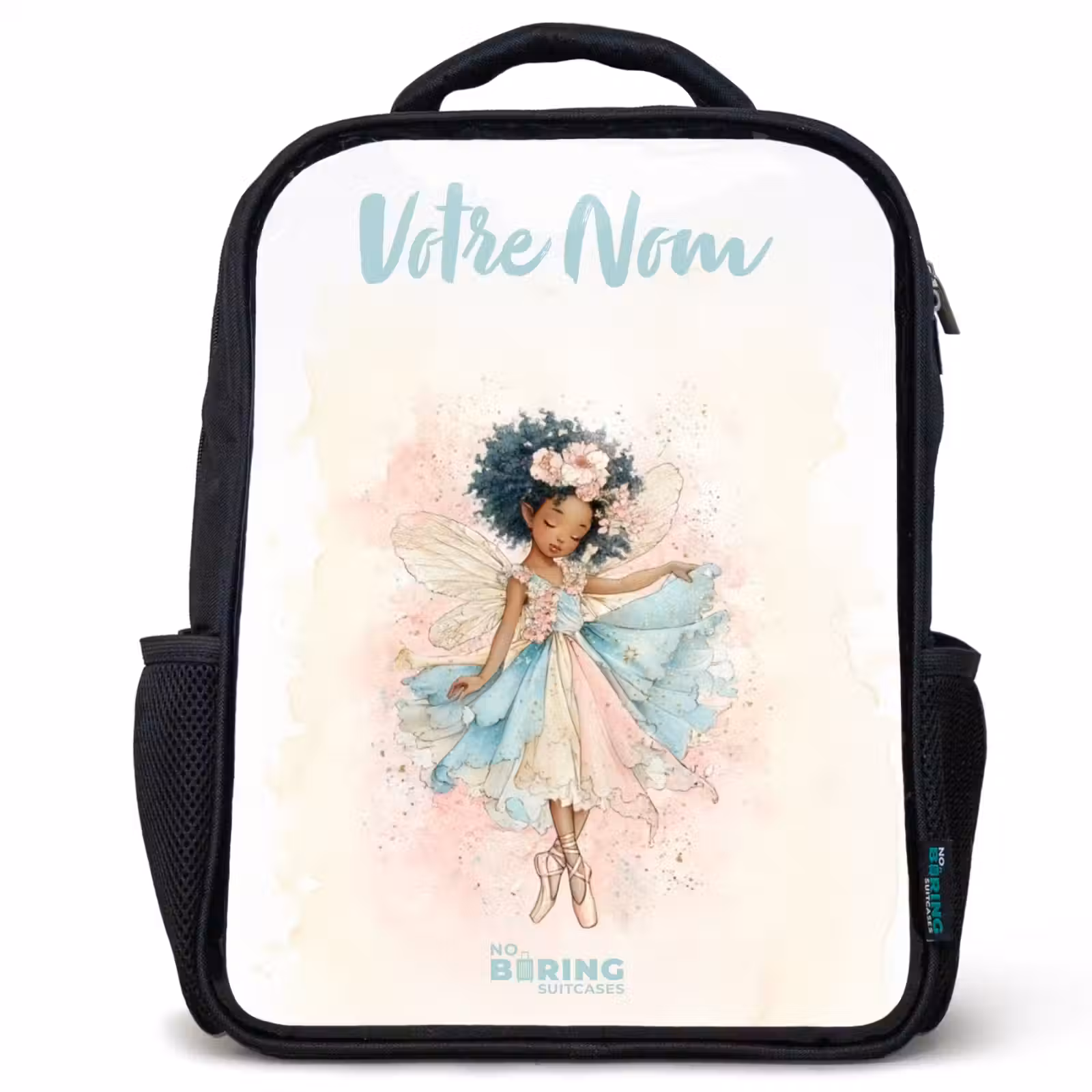 Sac à dos enfant avec votre nom - Noir - Elfe - Ballet - Coloré — 1