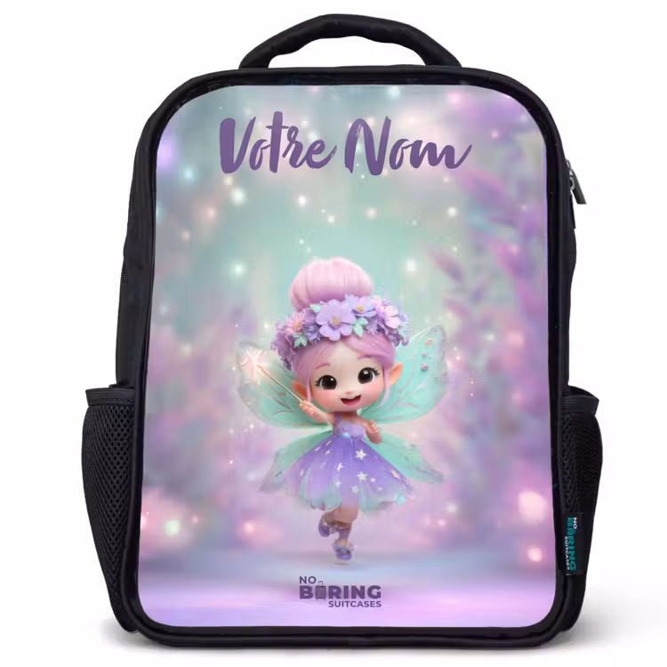 Sac à dos enfant avec votre nom - Noir - Elfe - Magie — 1