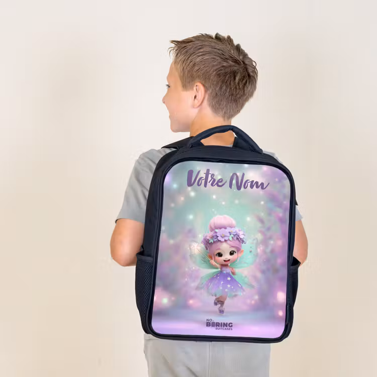 Sac à dos enfant avec votre nom - Noir - Elfe - Magie — 2