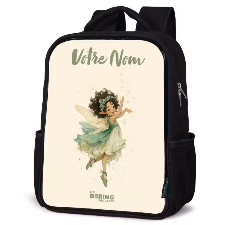 Sac à dos enfant avec votre nom - Noir - Fée de la forêt dansante — 6
