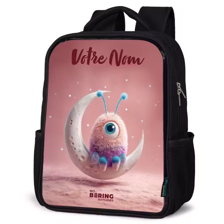 Sac à dos enfant avec votre nom - Noir - Fauteuil à bascule avec Fluffy Weasel — 6