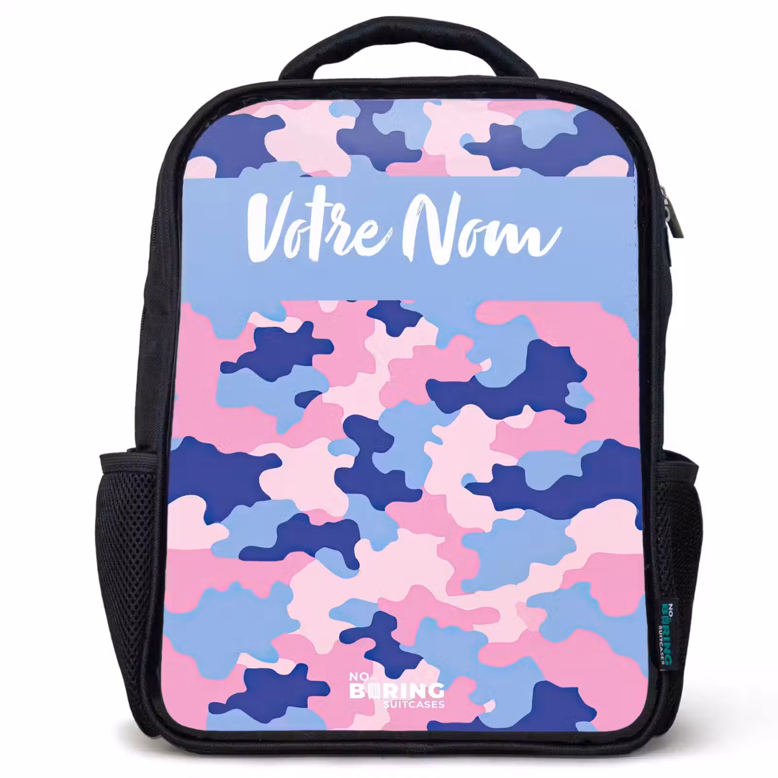 Sac à dos enfant avec votre nom - Noir - Camouflage - Rose - Bleu — 1