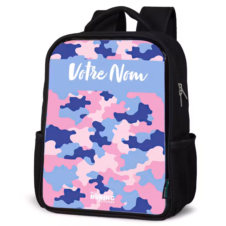 Sac à dos enfant avec votre nom - Noir - Camouflage - Rose - Bleu — 6