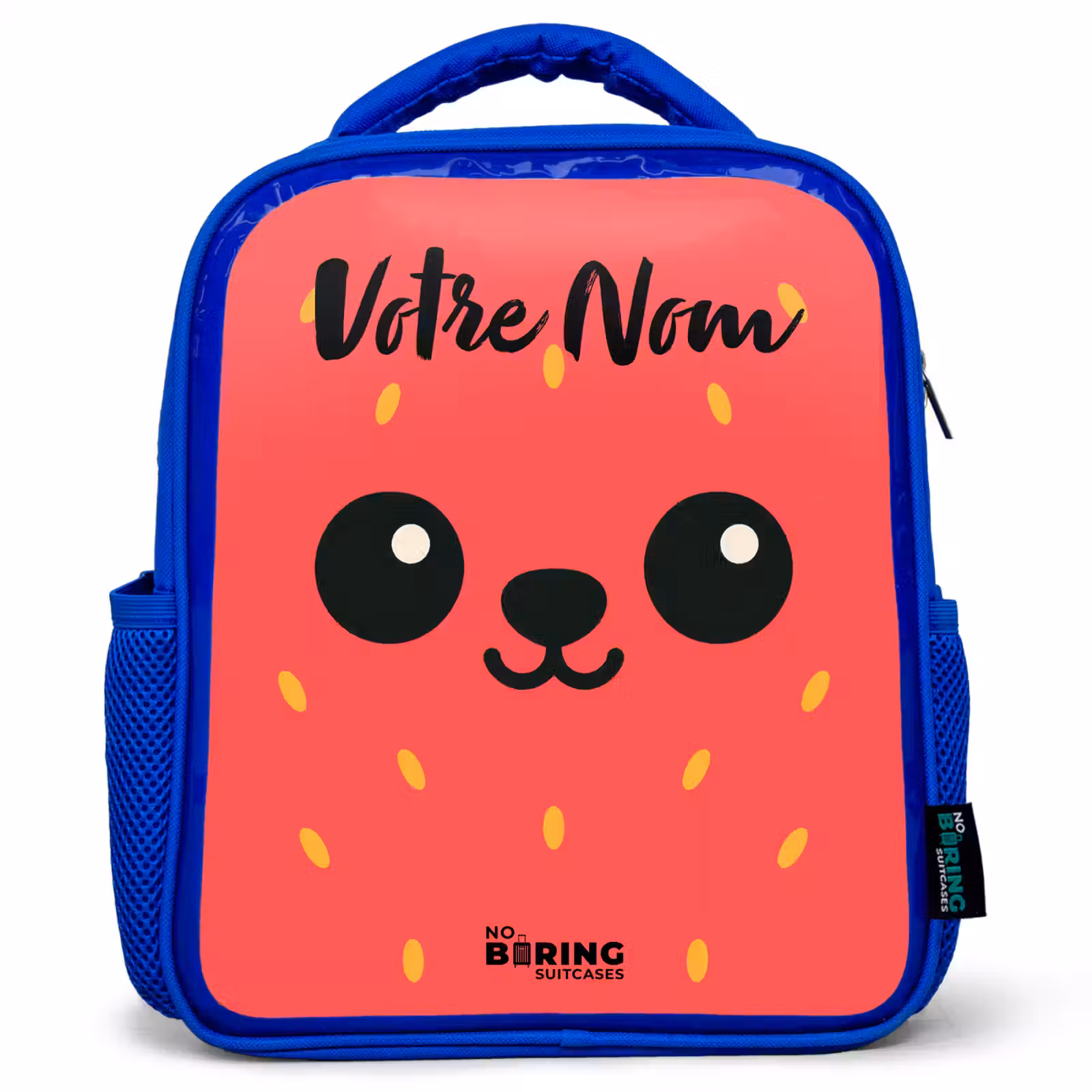 Sac à dos enfant avec nom - Bleu - Kawai - Fraise - Rouge — 1