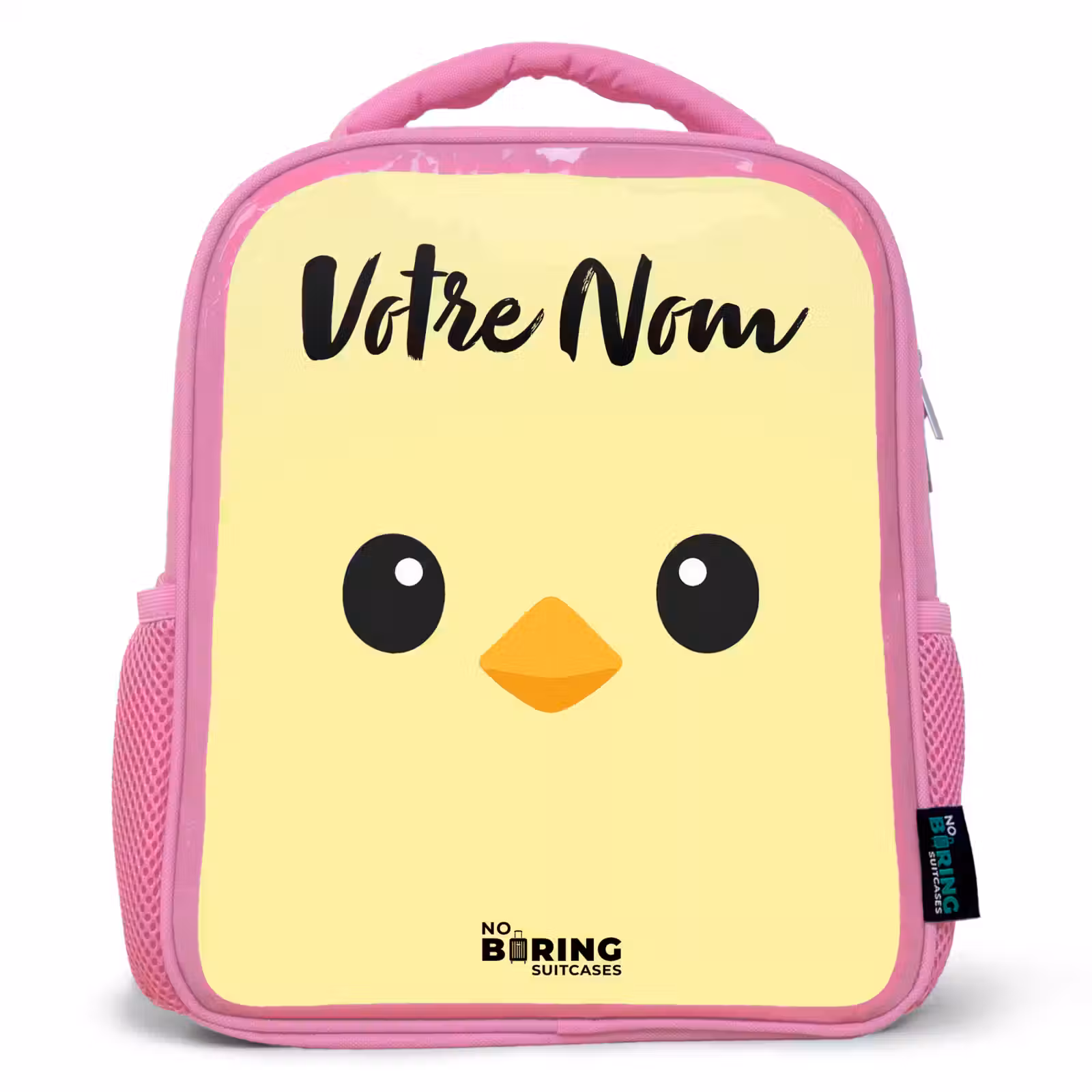 Sac à dos enfant avec votre nom - Rose - Kawai - Chick - Jaune — 1