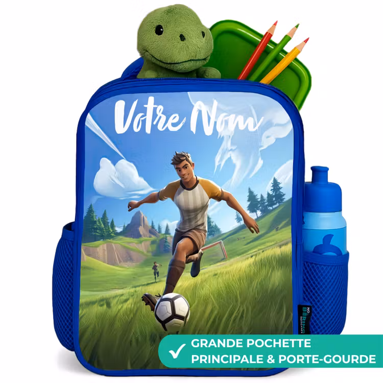 Sac à dos enfant avec nom - Bleu - Football - Garçon - But - Kit de football — 5