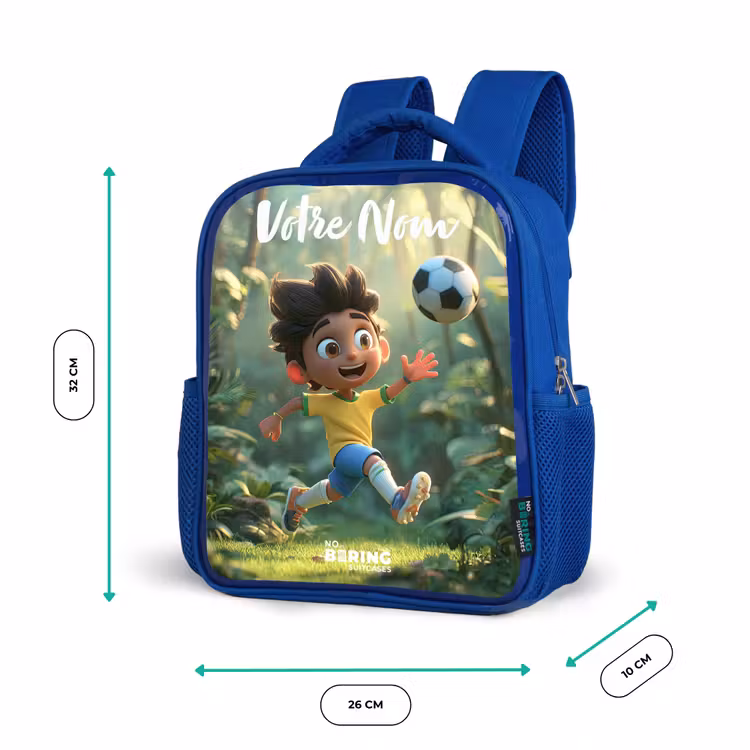 Sac à dos enfant avec nom - Bleu - Football - Garçon - Forest — 6