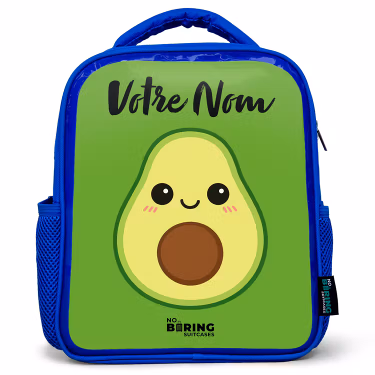 Sac à dos enfant avec votre nom - Bleu - Kawai - Avocado - Vert — 1