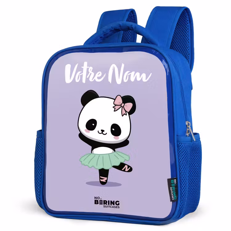 Sac à dos enfant avec votre nom - Bleu - Kawai - Ballet - Panda — 7