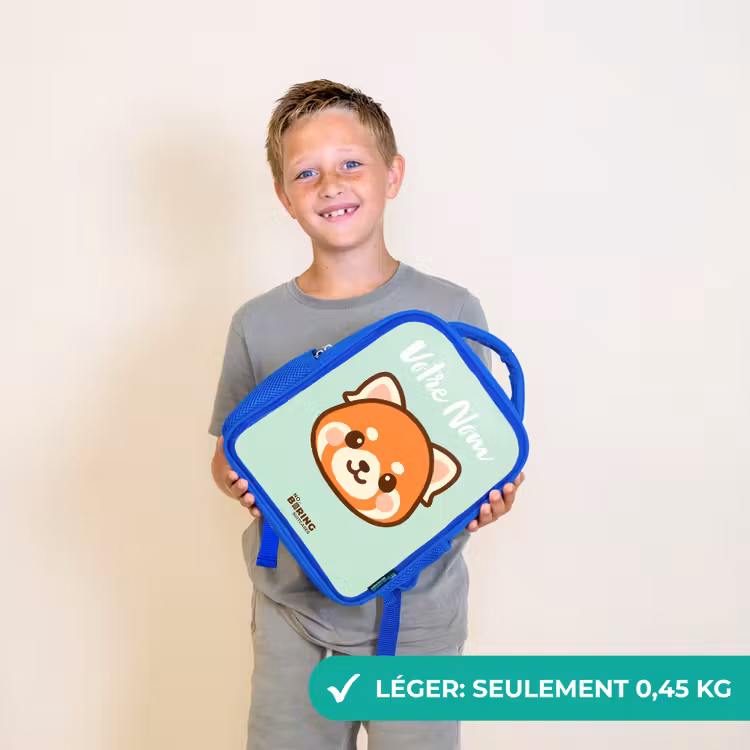 Sac à dos enfant avec votre nom - Bleu - Kawai - Panda rouge - Vert — 3