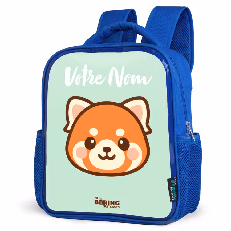 Sac à dos enfant avec votre nom - Bleu - Kawai - Panda rouge - Vert — 7