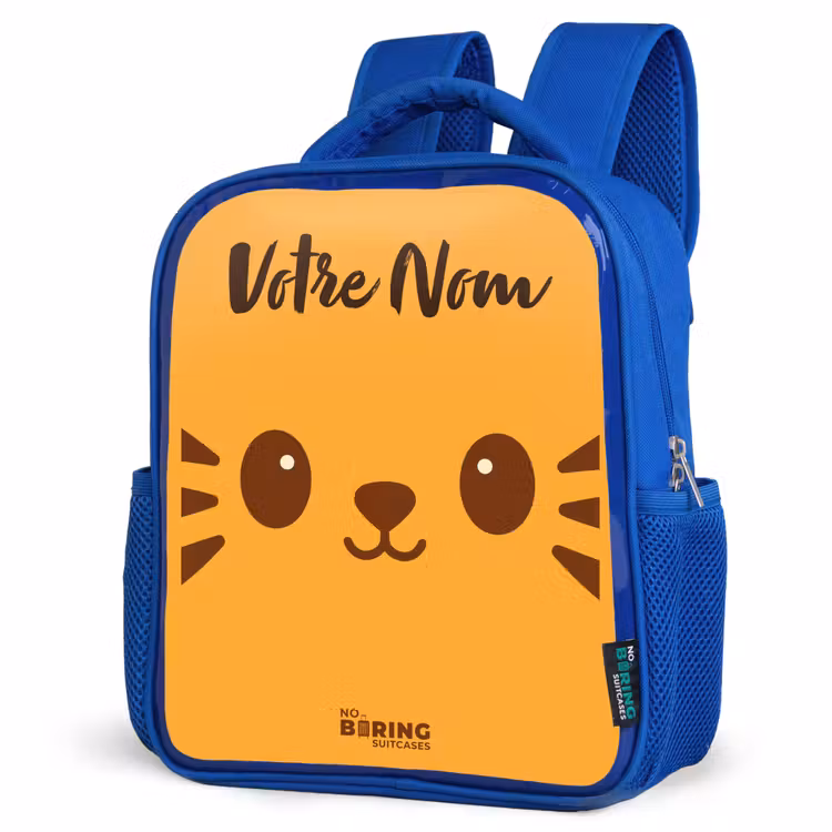 Sac à dos enfant avec votre nom - Bleu - Kawai - Tiger - Orange — 7