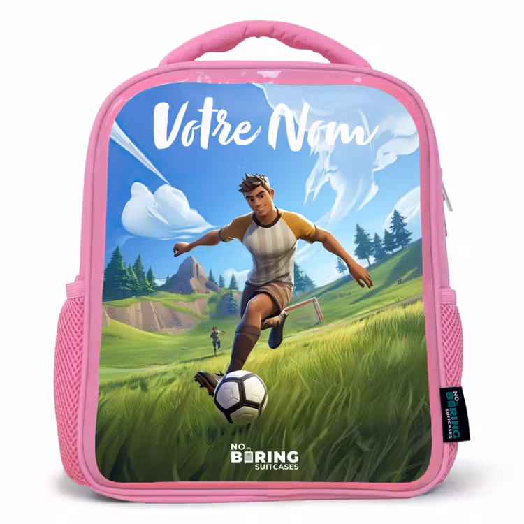 Sac à dos enfant avec votre nom - Rose - Football - Garçon - But - Kit de football — 1