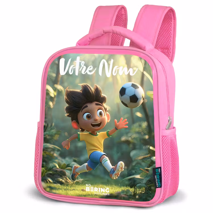 Sac à dos enfant avec votre nom - Rose - Football - Garçon - Forest — 4