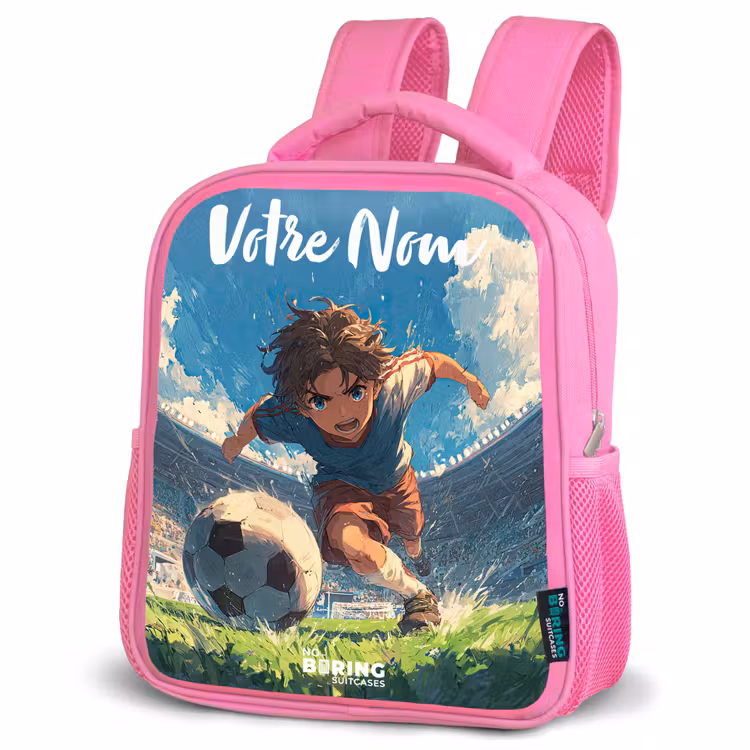 Sac à dos enfant avec votre nom - Rose - Stade - Football - Garçon — 4