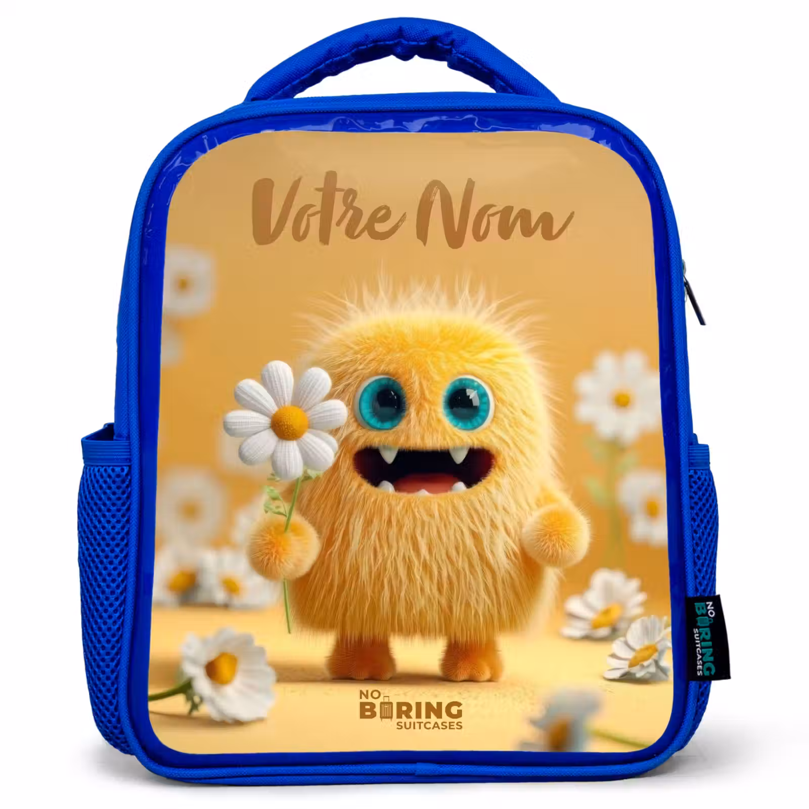 Sac à dos enfant - Bleu - Monstre - Créature - Fleur - Jaune — 1