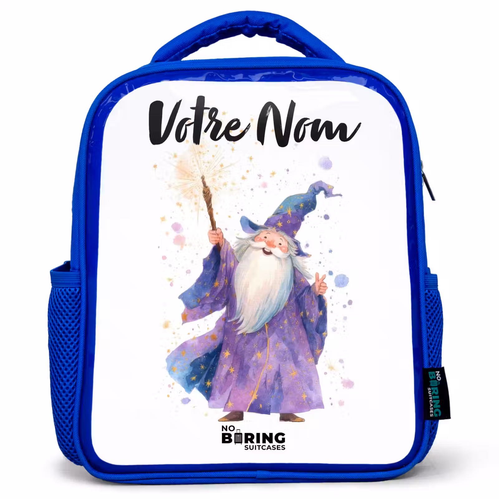 Sac à dos enfant - Bleu - Vieux magicien avec bâton — 1