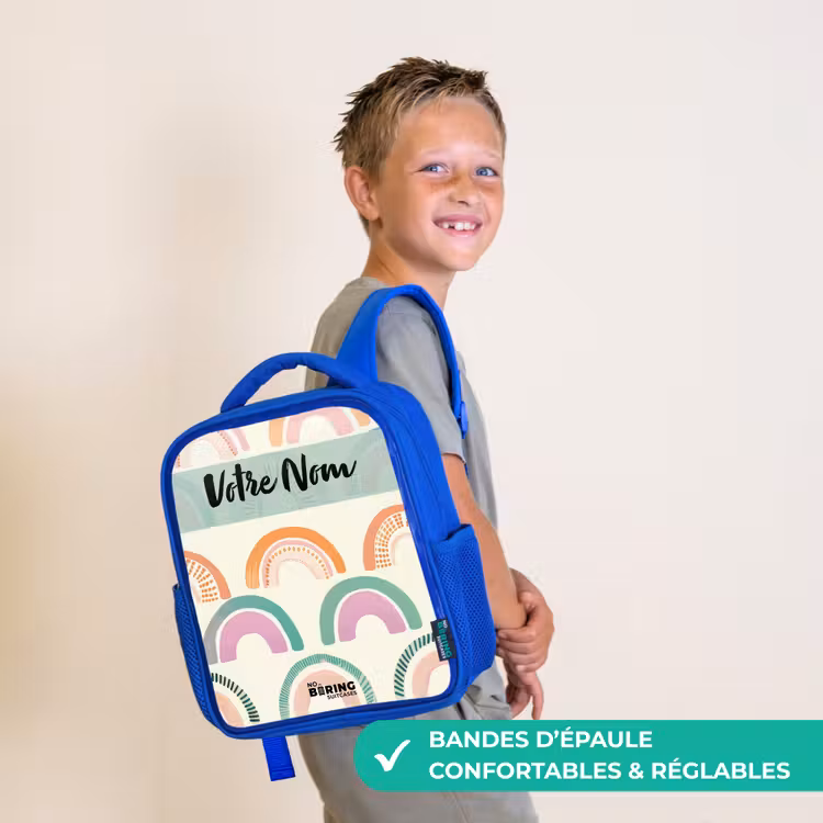 Sac à dos enfant - Bleu - Arc-en-ciel - Pastel - Motif — 4