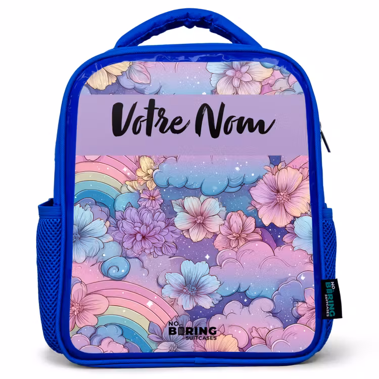 Sac à dos enfant - Bleu - Arcs-en-ciel - Fleurs - Couleurs — 1