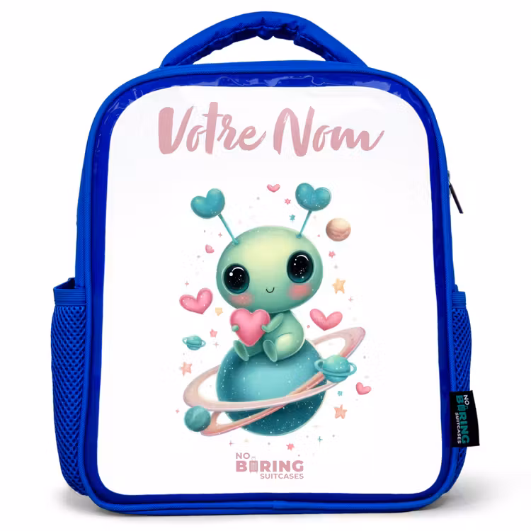 Sac à dos enfant - Bleu - Doux petit extraterrestre avec du cœur — 1