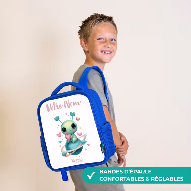 Sac à dos enfant - Bleu - Doux petit extraterrestre avec du cœur — 4